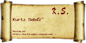 Kurtz Sebő névjegykártya